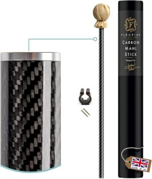 THE CARBON FIBER MAHL STICK- 3x lighter than most aluminium and wood mahl sticks. 7 year manufacturers warranty included. (1 piece MINI- 16.5in)